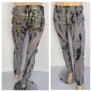 NEW ROBIN'S JEAN Motard Slim Biker Jeans SZ 44